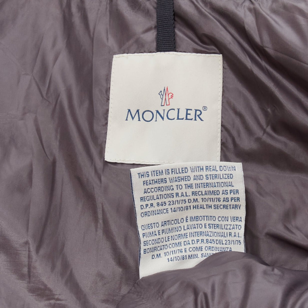 MONCLER Norme Afnor G32-003 grey wool quilted puffer vest jacket Sz.6 XXL
