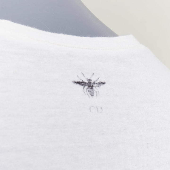 DIOR J'Adior 8 off white  linen grey printed logo CD bee logo tshirt