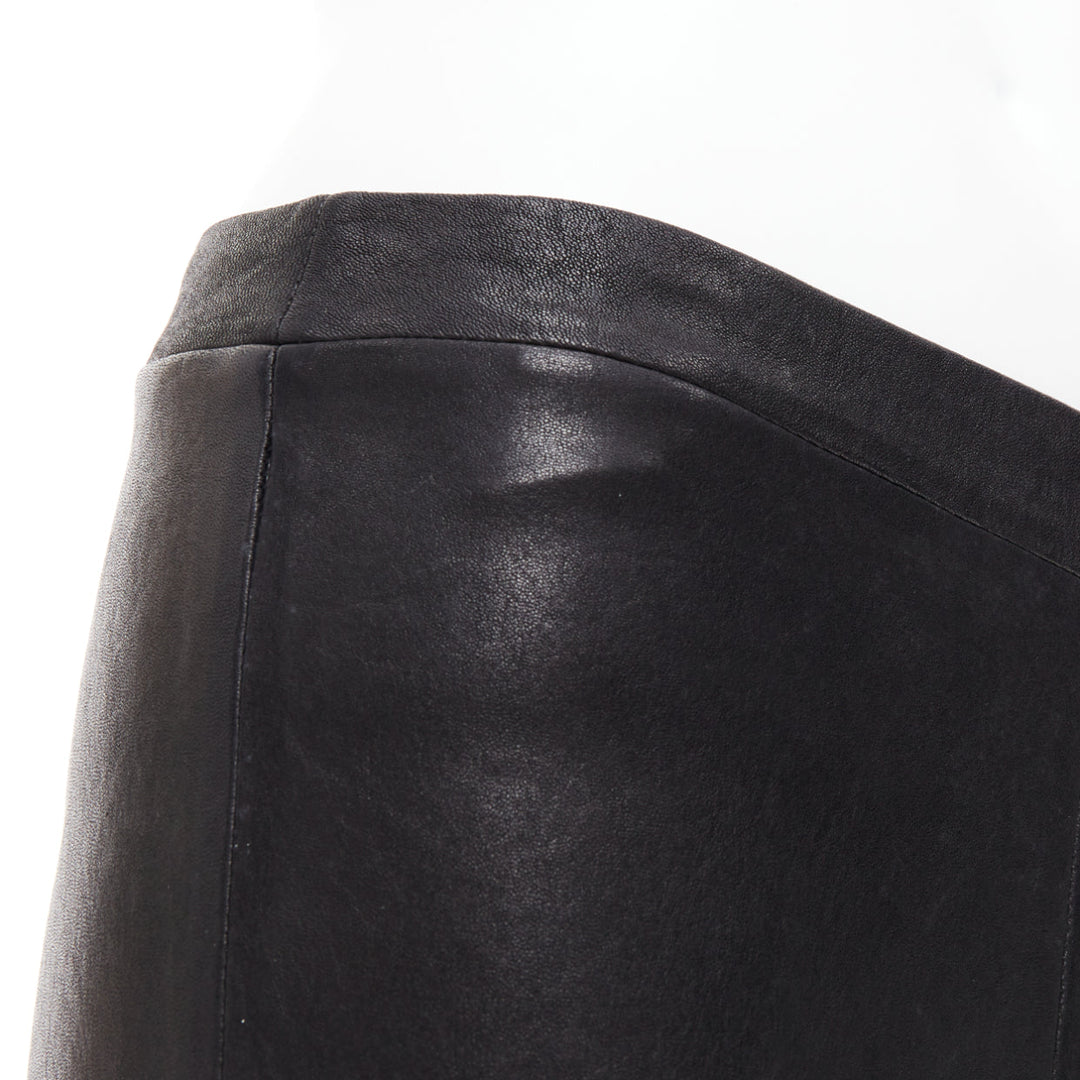 J BRAND black lambskin leather panelled legging pants S