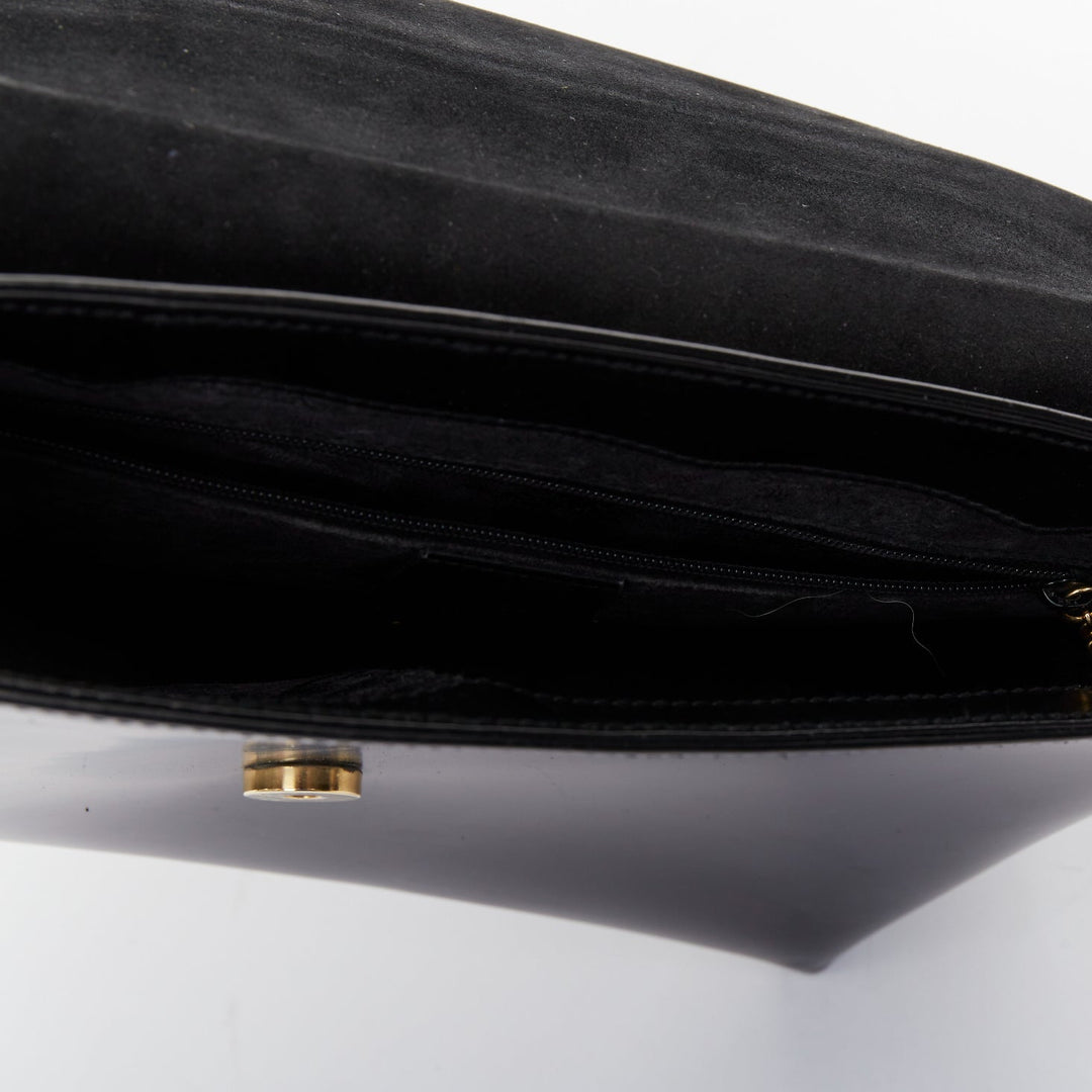 GUCCI 1997 Vintage Tom Ford G logo gold hardware black box leather bag