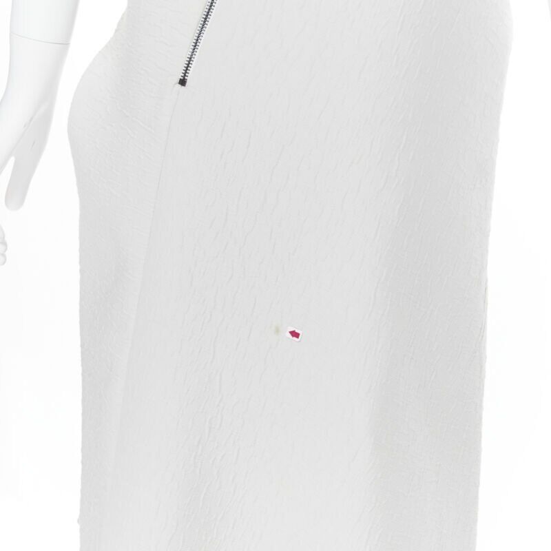 MATICEVSKI 2017 Meta light grey cloque draped gathered waist dress UK6 XS