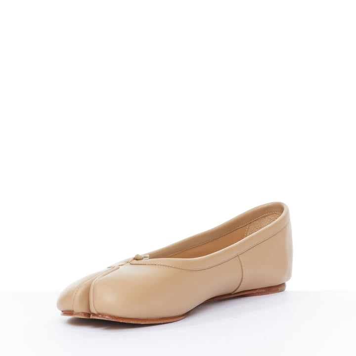 MAISON MARGIELA Tabi  nude soft nappa leather split toe ballet flats EU37.5