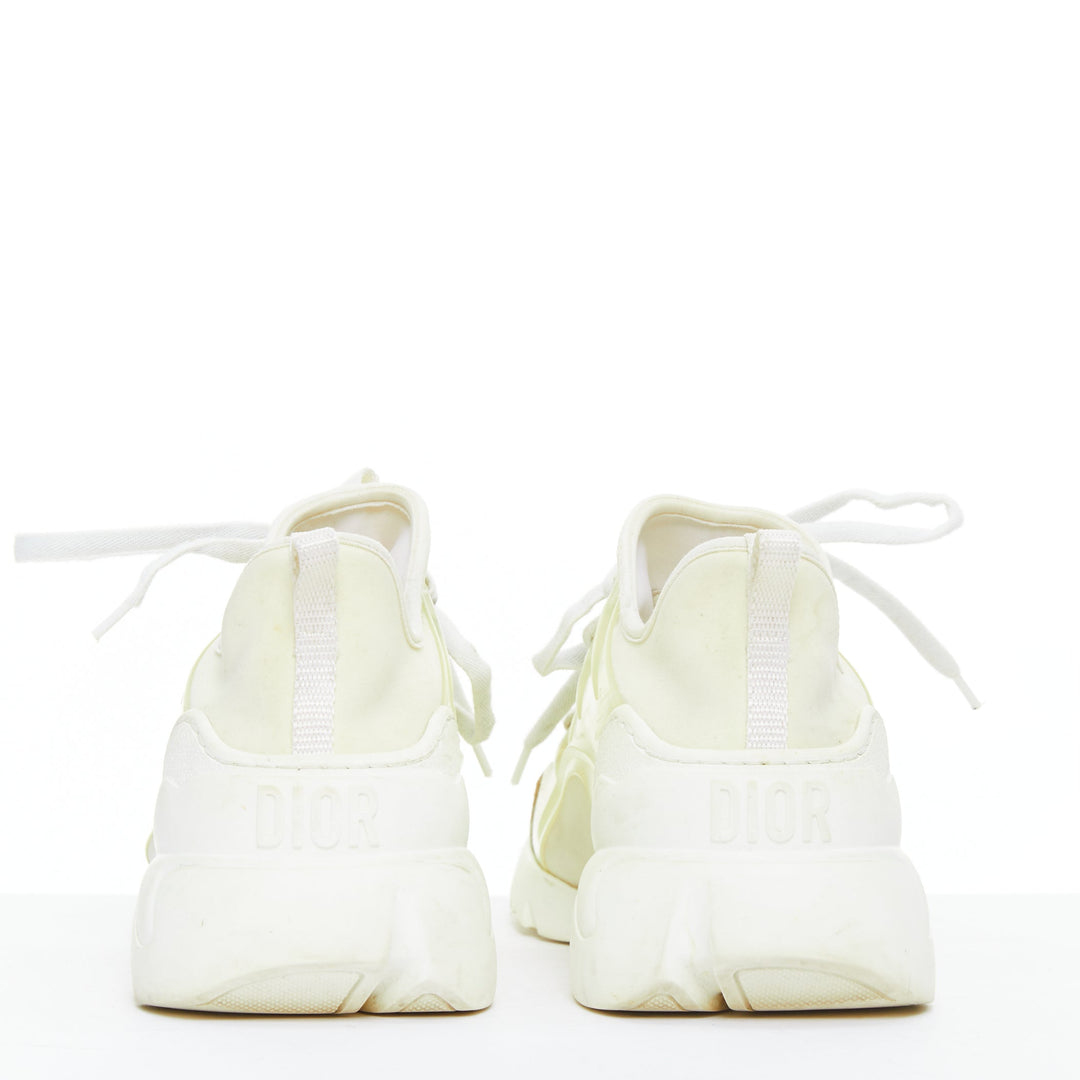 CHRISTIAN DIOR D-Connect white cream rubber layer sneakers EU38