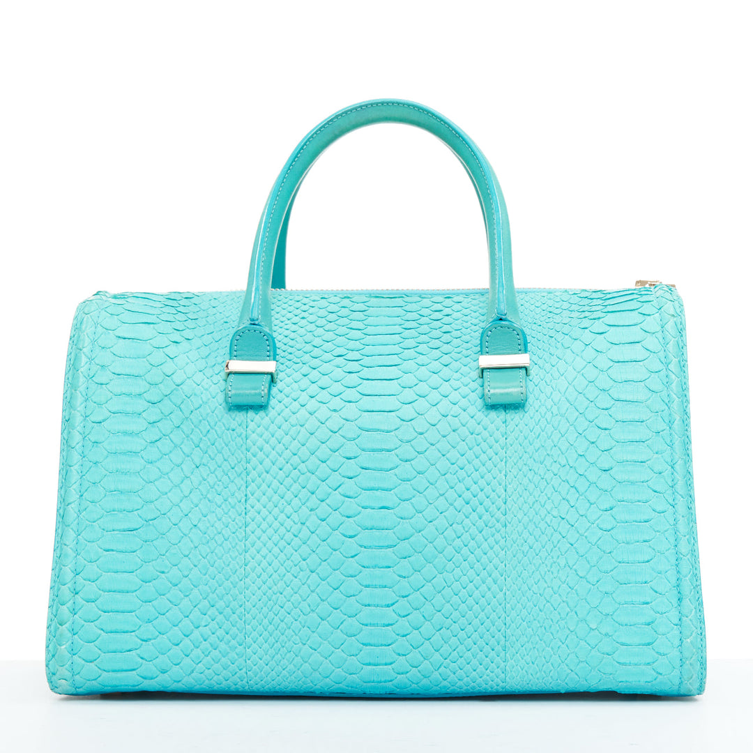 VICTORIA BECKHAM Seven Satchel turquoise scaled leather top handle bag