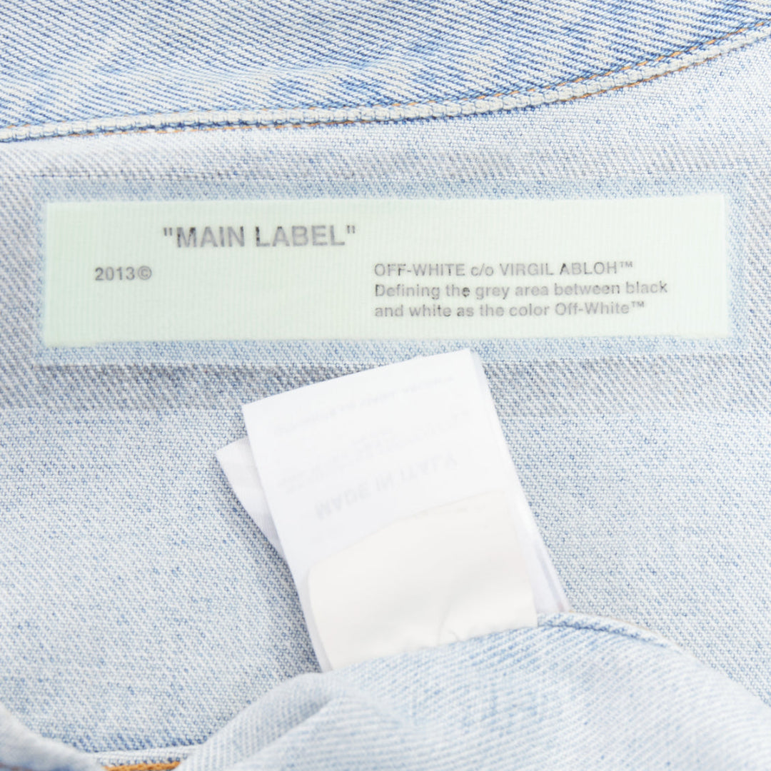 OFF-WHITE Virgil Abloh 2013 Temperature print blue white washed denim jacket M