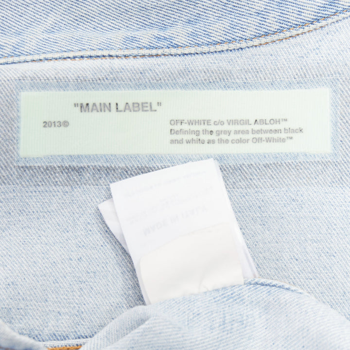 OFF-WHITE Virgil Abloh 2013 Temperature print blue white washed denim jacket M