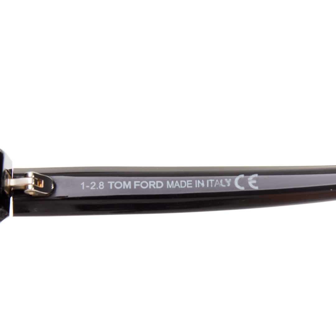 TOM FORD Sari TF690-F black acetate silver T bar oversized optical frame glasses