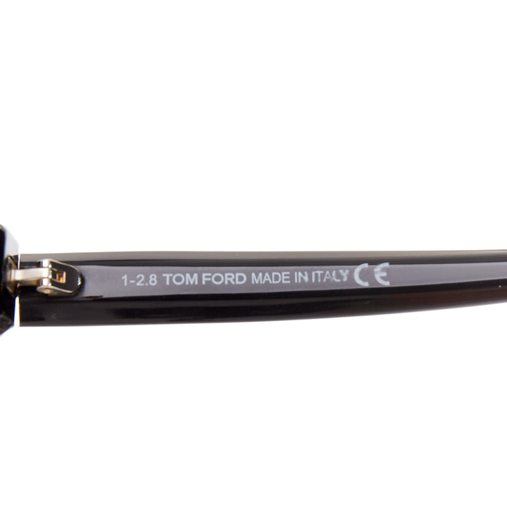 TOM FORD Sari TF690-F black acetate silver T bar oversized optical frame glasses