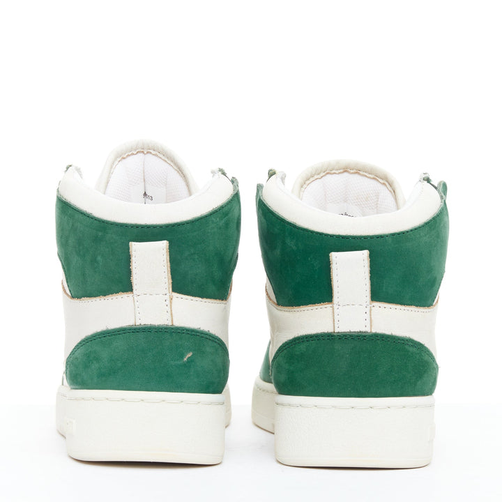 AXEL ARIGATO Dice green seude white leather high top sneakers EU36