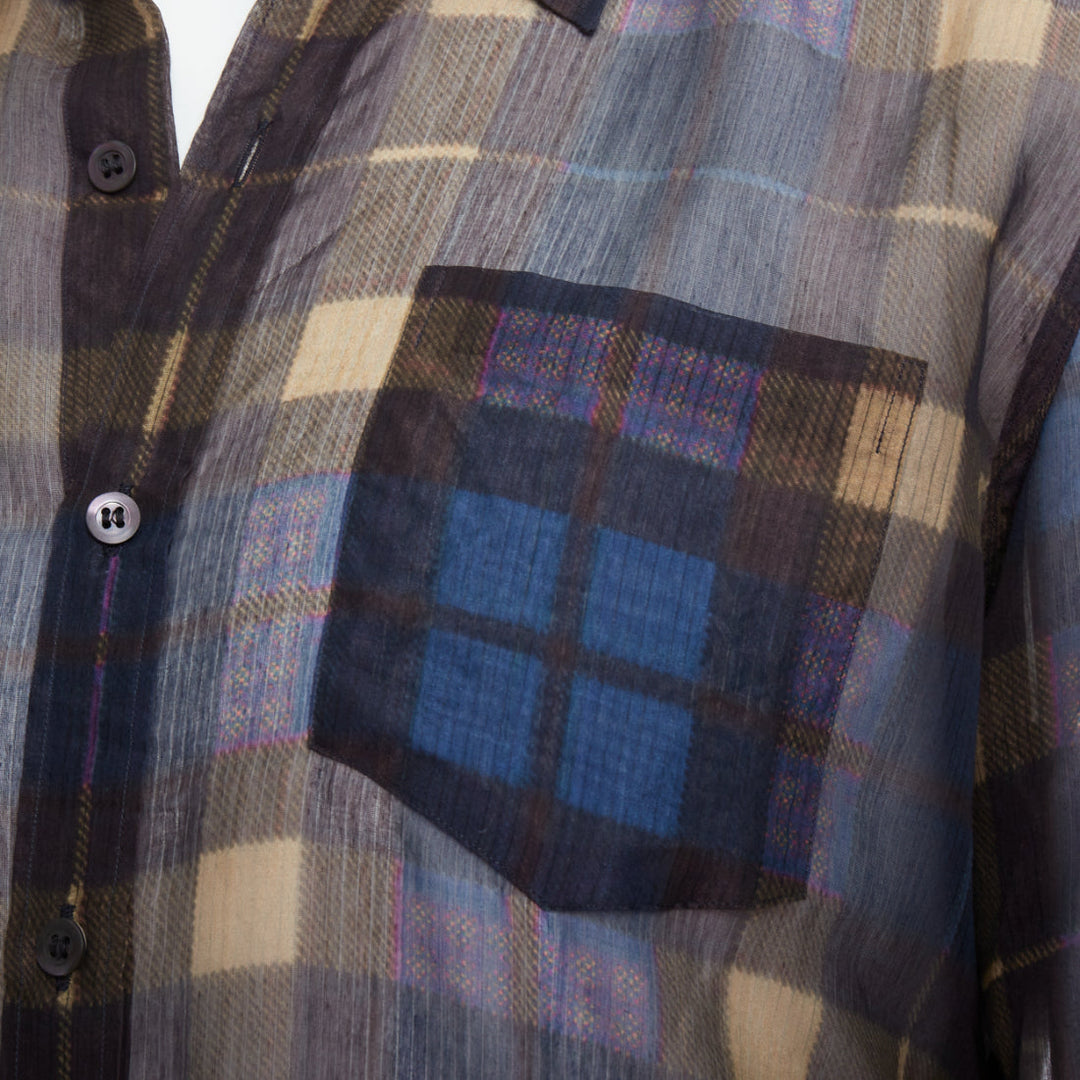 Male mannequin wearing Dries Van Noten Blue Cotton Men Shirt in Size IT48 | Available at JHROP