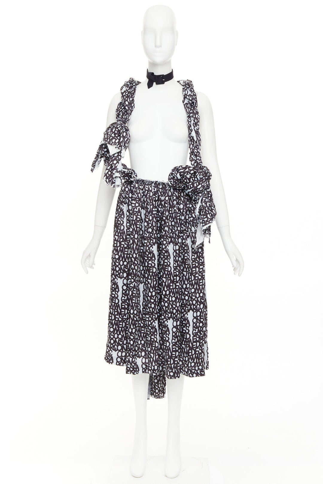 COMME DES GARCONS 2018 multidimensional graffiti knotted rope pinafore skirt S
