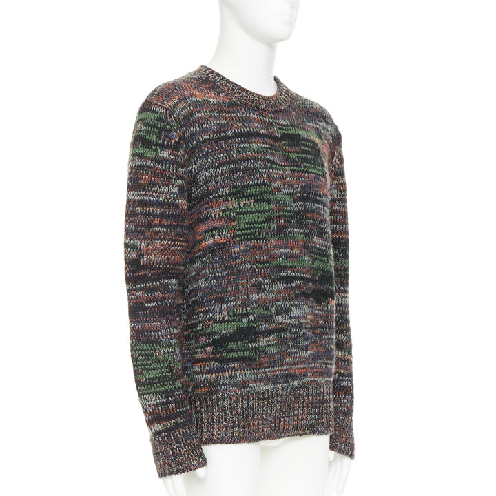 BOTTEGA VENETA speckle grunge beat 100% wool melange pullover sweater IT52 XL