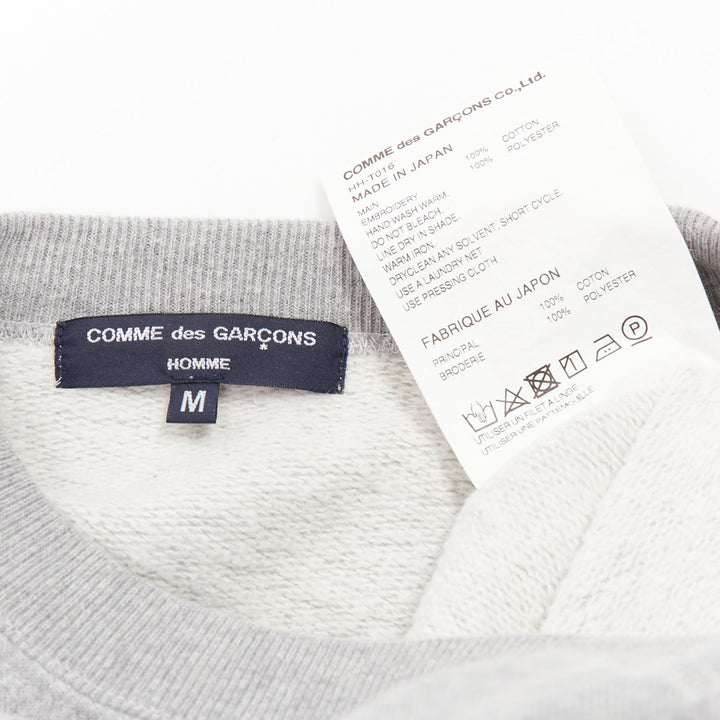 COMME DES GARCONS 2021 grey cotton white logo varsity sweatshirt M