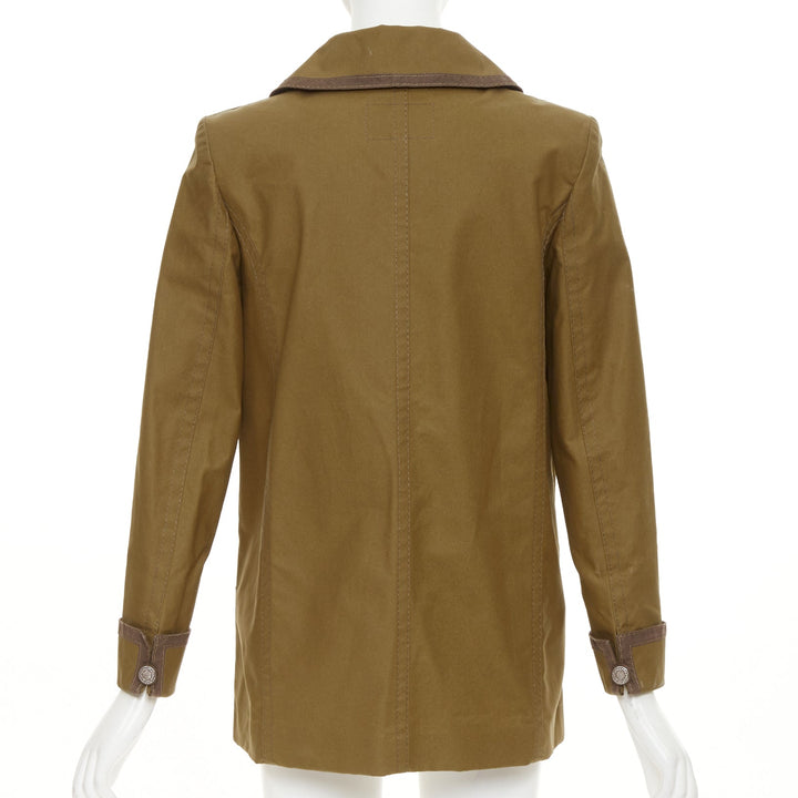 CHANEL 20C Runway multipocket bronze cotton safari jacket FR42 L