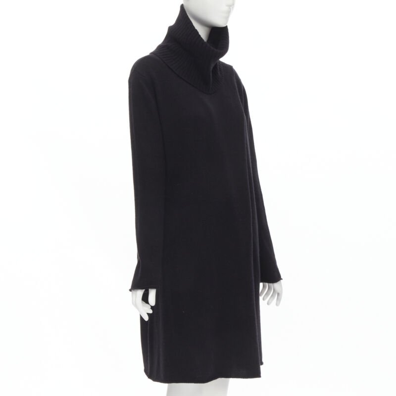 THE ROW Kirsi 100% cashmere black split front turtleneck sweater tunic S