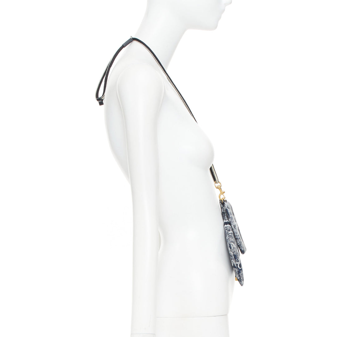 CHRISTIAN DIOR 2021 DiorTravel navy blue white Toile de Jouy technical pouch bag