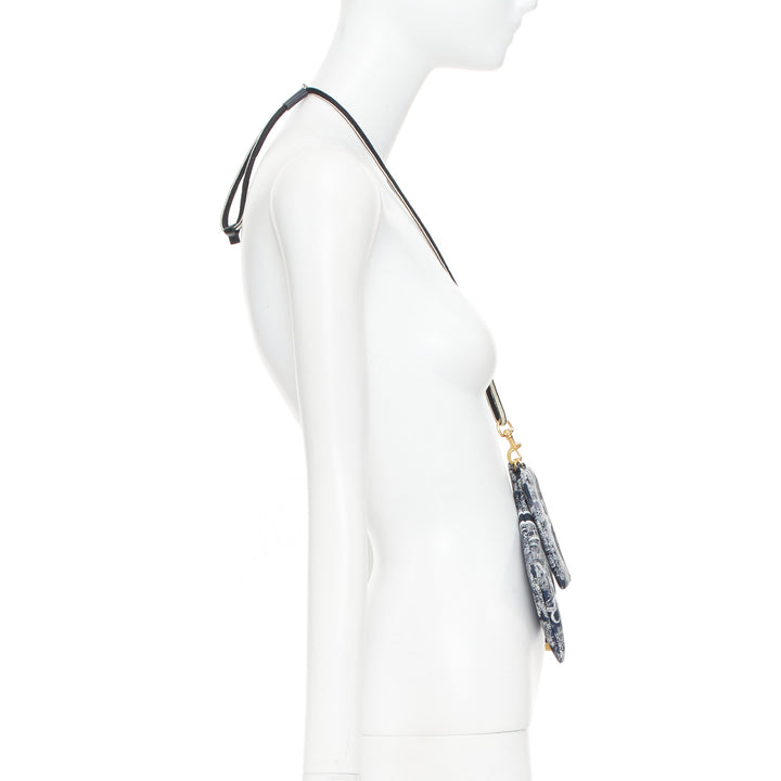 CHRISTIAN DIOR 2021 DiorTravel navy blue white Toile de Jouy technical pouch bag