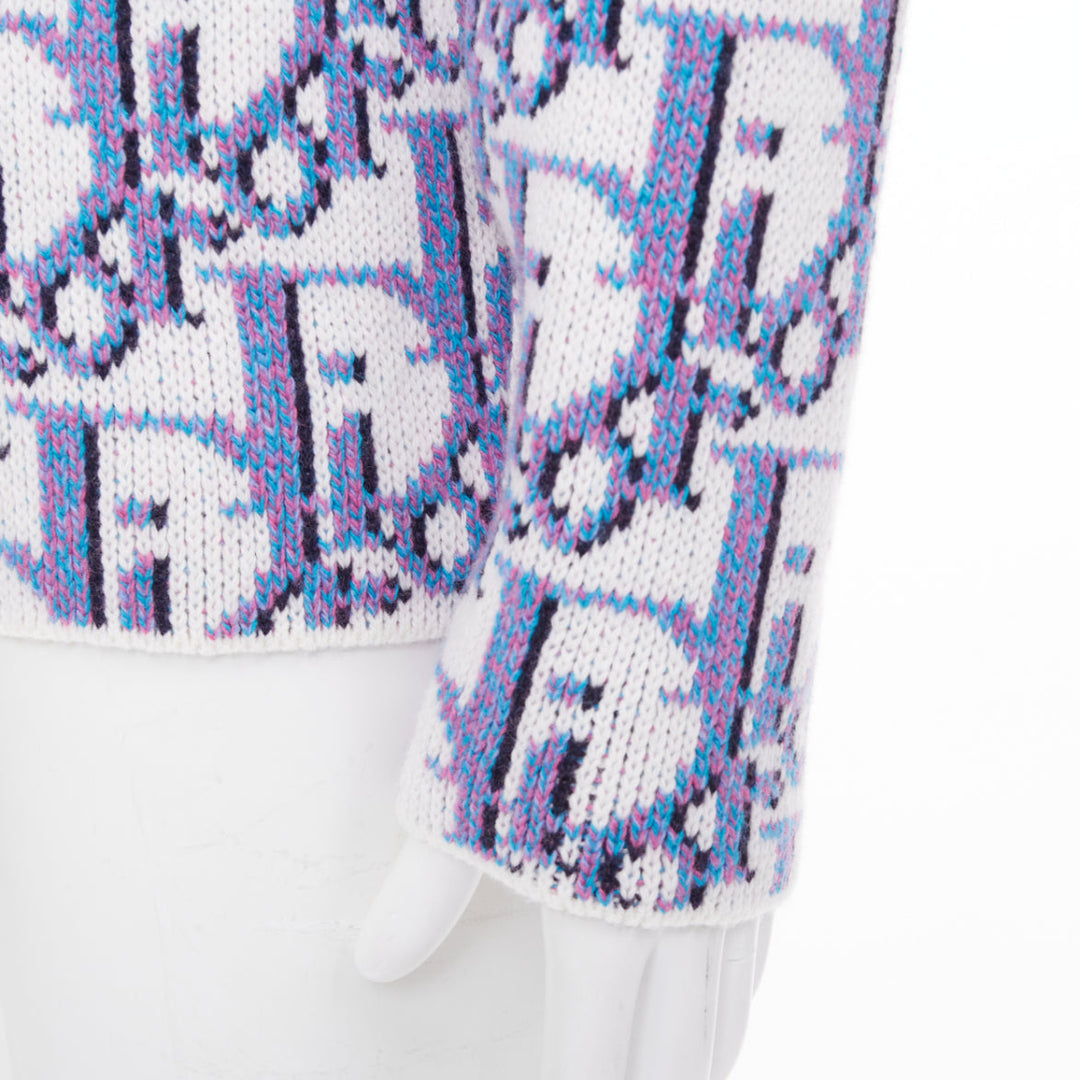 DIOR HOMME Multicolored Oblique jacquard wool cashmere blend sweater S