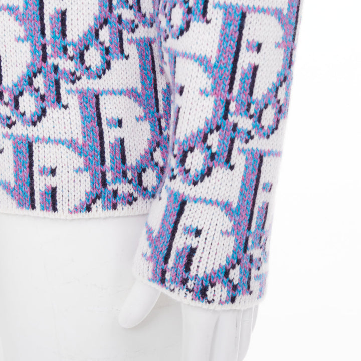 DIOR HOMME Multicolored Oblique jacquard wool cashmere blend sweater S