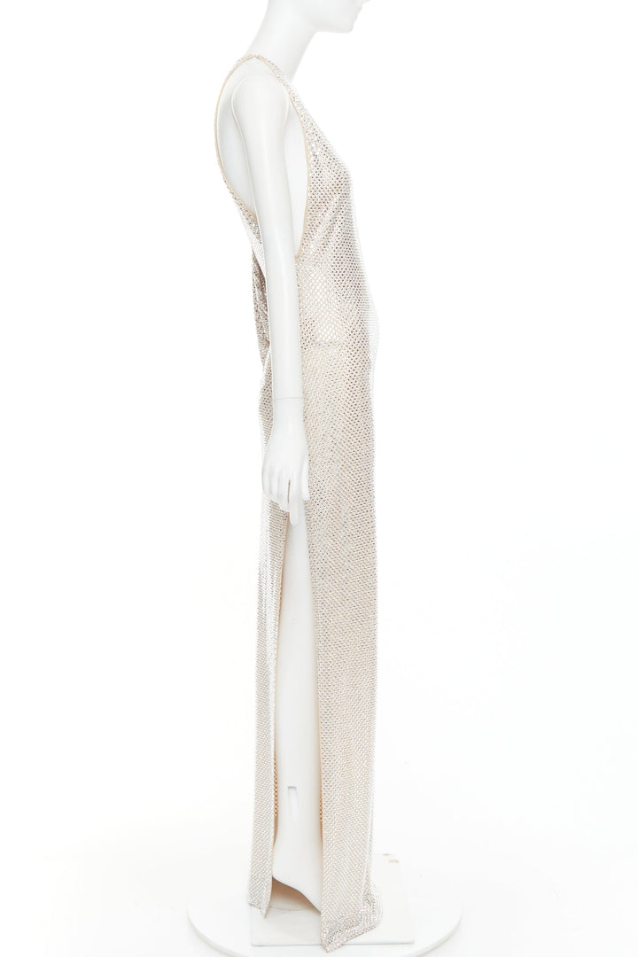 ALEXANDRE VAUTHIER Bridal ivory diamond strass crystal asymmetric batwing gown