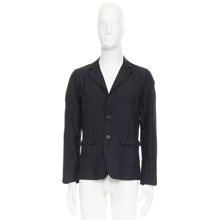LANVIN black light double layer fabric raw edges blazer jacket FR44 XS