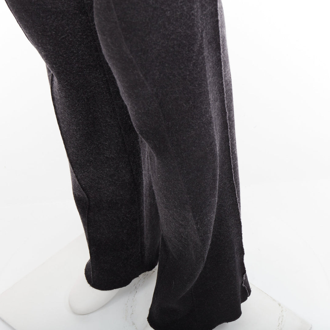 LANVIN grey wool blend raw edge elastic waistband jogger pants FR46 S