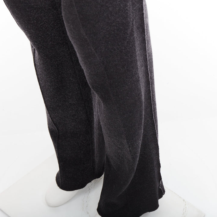 LANVIN grey wool blend raw edge elastic waistband jogger pants FR46 S