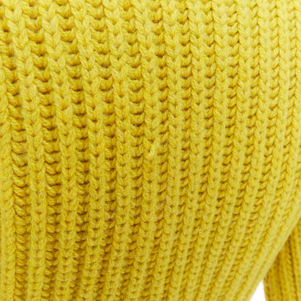 PRADA 2021 Runway yellow Shetland wool built in bra corset bust sweater IT38 XS
