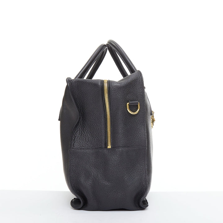 VERSACE Medusa Palazzo black calfskin gold emblem laptop briefcase bag