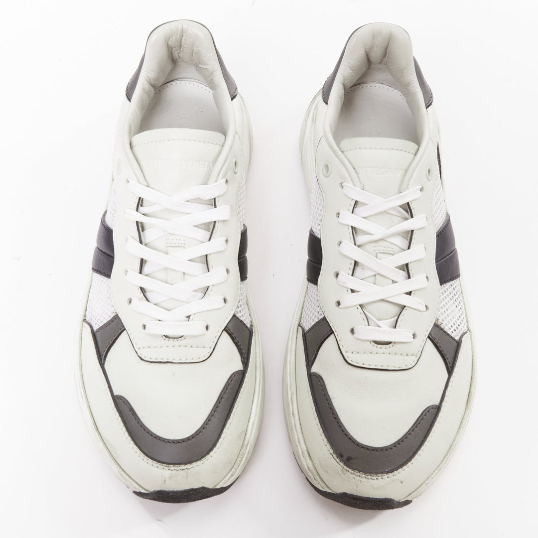 BOTTEGA VENETA 2020 Speedster white black mesh calfskin chunky sneakers EU42