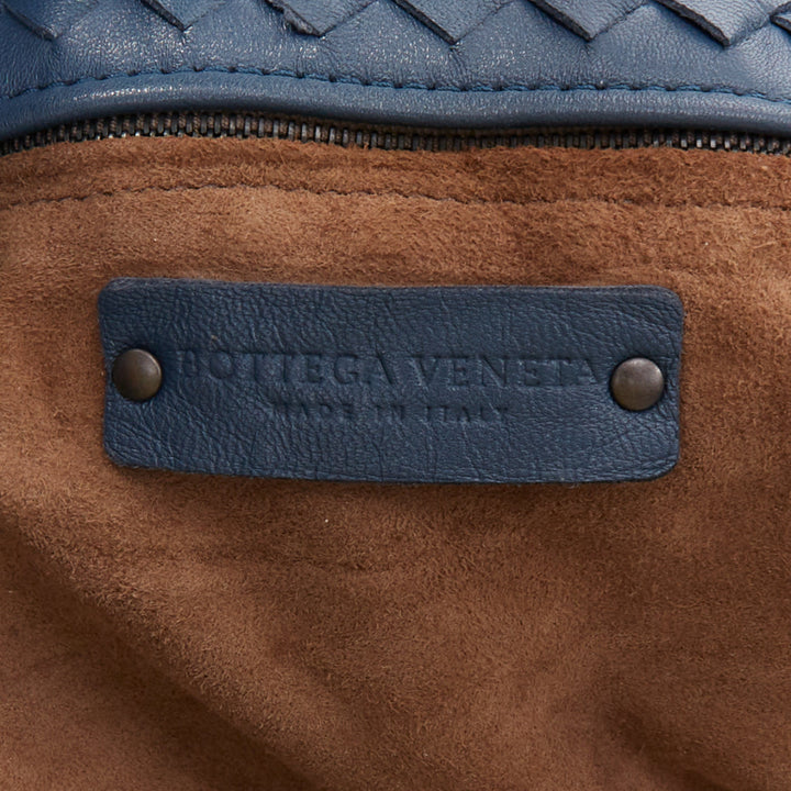 BOTTEGA VENETA 2012 Cesta marine blue intrecciato woven leather bag