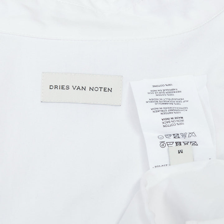 DRIES VAN NOTEN 2024 Casia white gold sequin bead embellished cotton shirt M