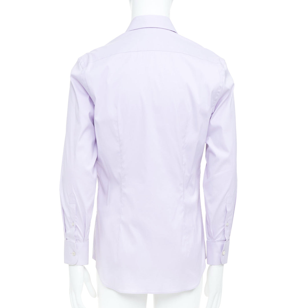 PRADA 2015 lilac purple cotton blend long sleeve button dress shirt EU39 M