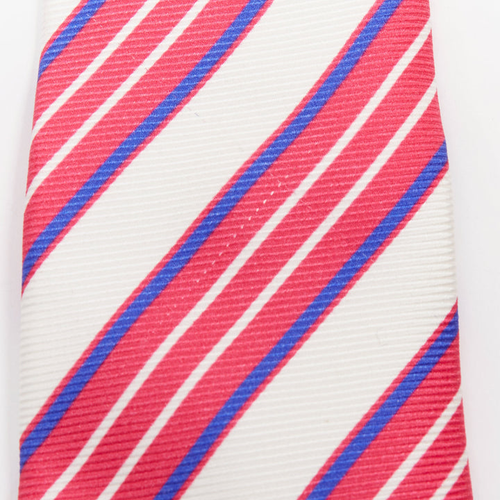 KITON NAPOLI Set of 4 100% silk green pink yellow purple  diagonal stripes tie