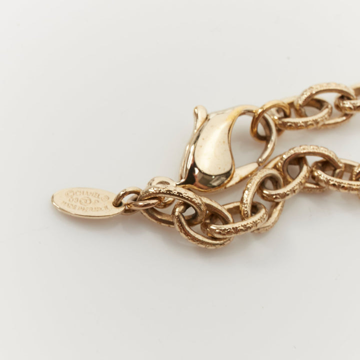 CHANEL 2008 08P Rue Cambon charm crystal rhinestone Gripoix sautoir necklace