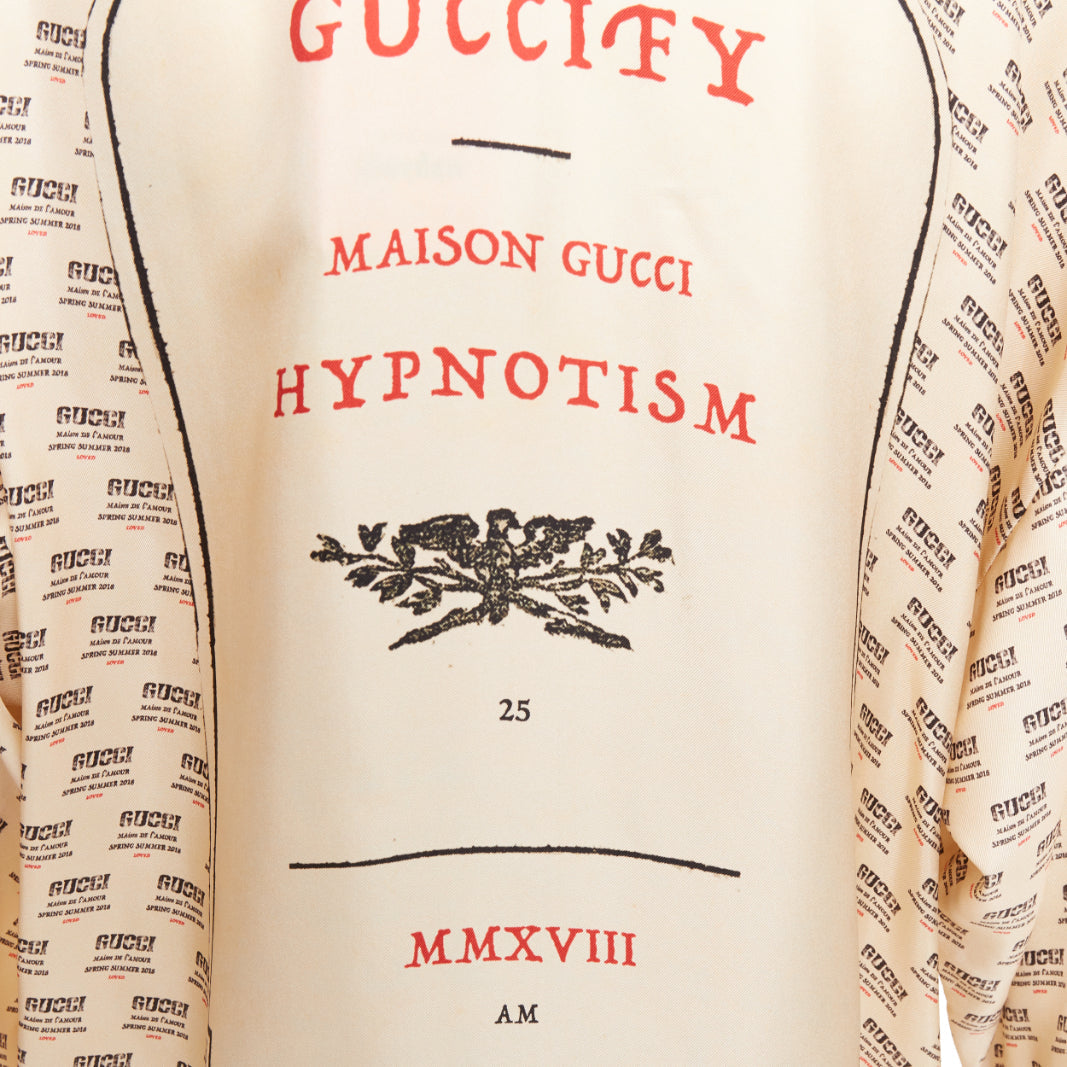 GUCCI GARDEN 2018 Guccify silk beige invite stamp print monogram pajama sh