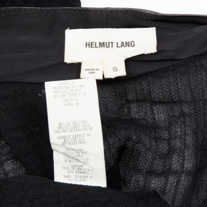 HELMUT LANG black sheep leather detail bias drape biker jacket S