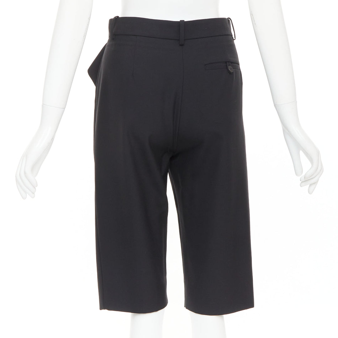 BALENCIAGA black peplum ruffle high waist dress knee shorts FR36 S