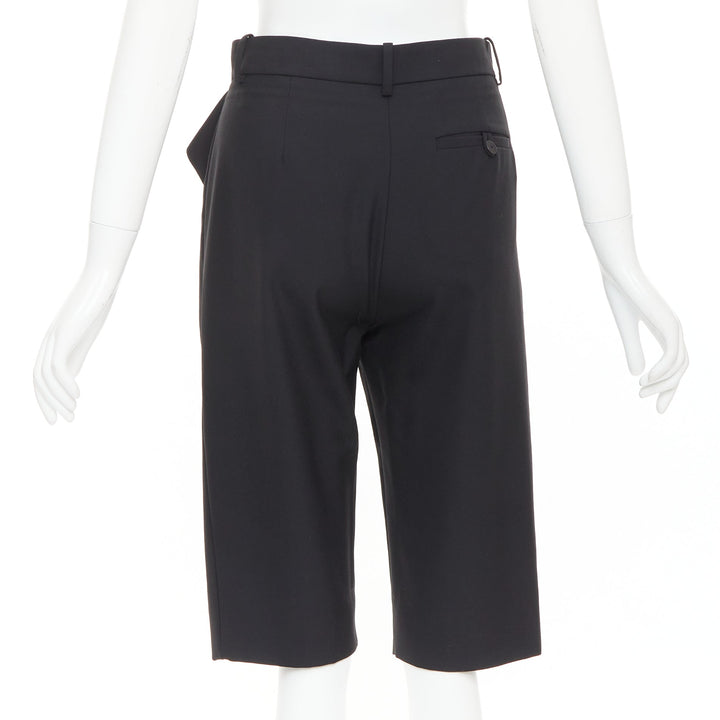 BALENCIAGA black peplum ruffle high waist dress knee shorts FR36 S