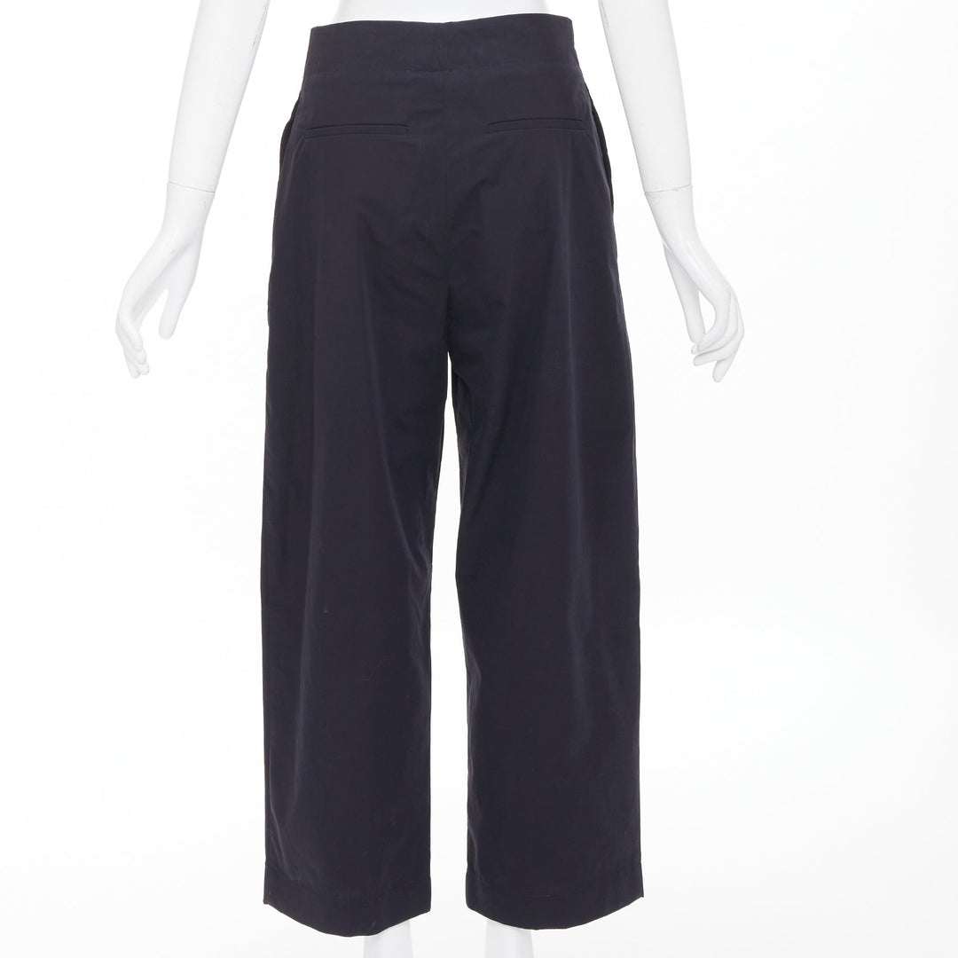 STUDIO NICHOLSON Dordoni darkest navy peached powder wide volume pants US0 XS