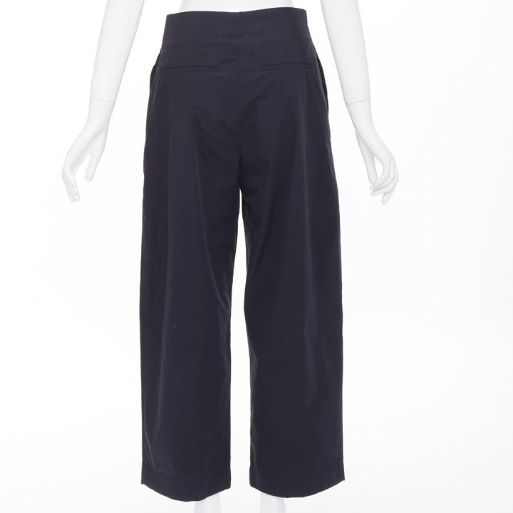 STUDIO NICHOLSON Dordoni darkest navy peached powder wide volume pants US0 XS