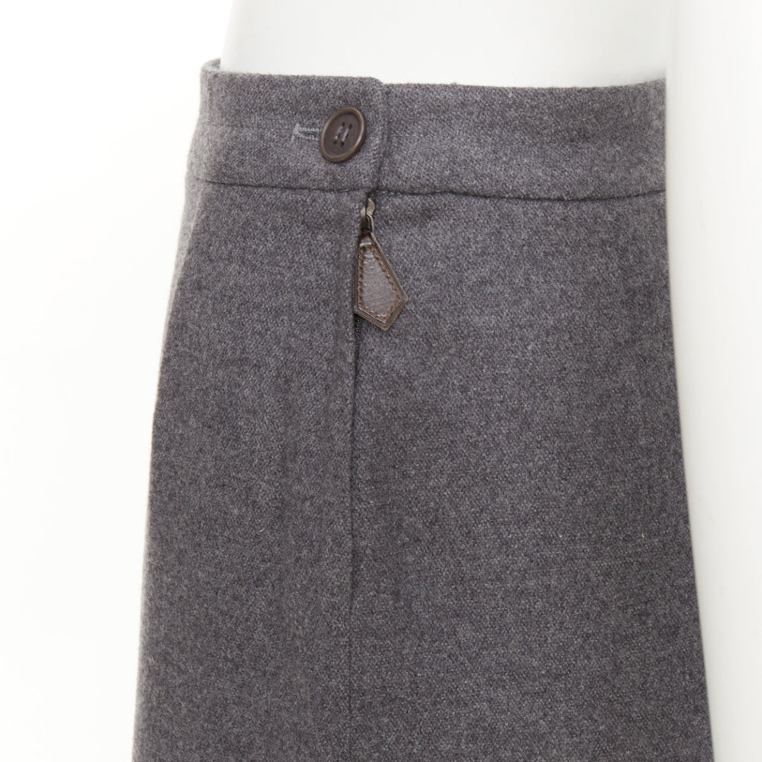 HERMES Martin Margiela Vintage grey cashmere wool high waisted pants FR36 S