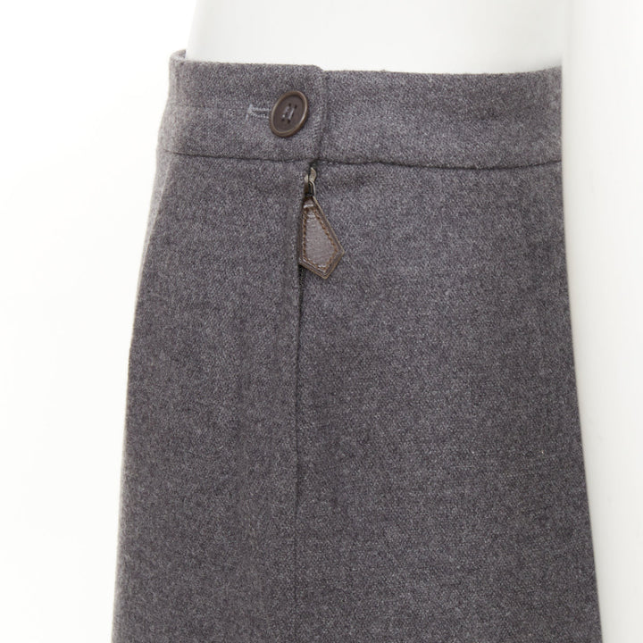 HERMES Martin Margiela Vintage grey cashmere wool high waisted pants FR36 S