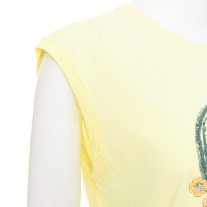 SAINT LAURENT 2020 Surfer Graphic  light yellow multi print muscle tank top XS