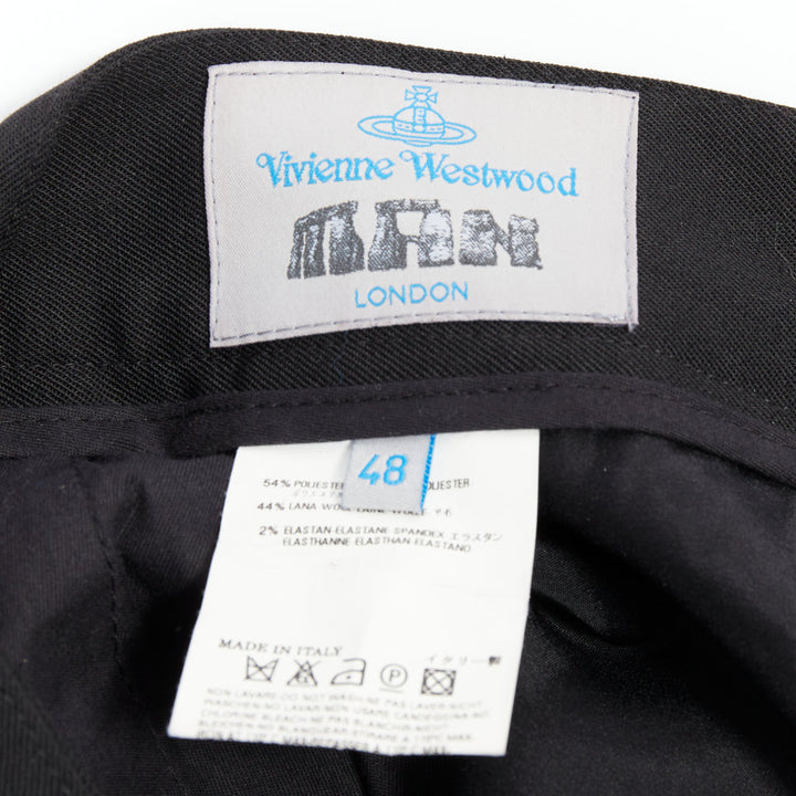 VIVIENNE WESTWOOD MEN black 3D cut drop crotch cropped pants IT48 M