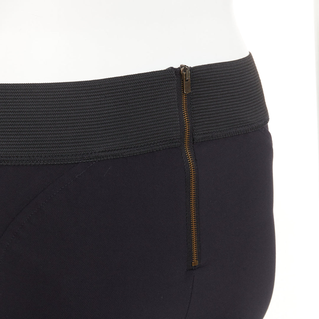 STELLA MCCARTNEY black cotton blend elastic waist legging pants IT 36 XXS