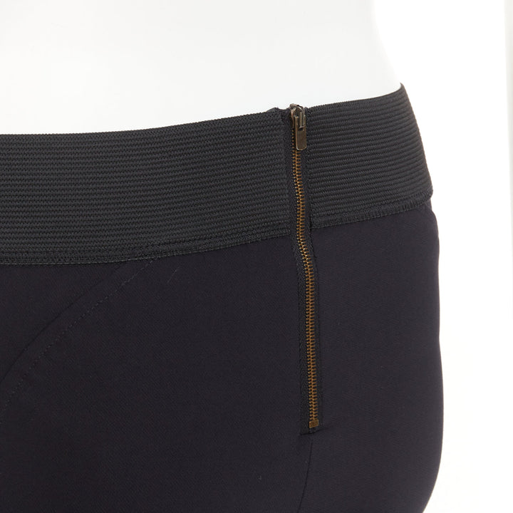 STELLA MCCARTNEY black cotton blend elastic waist legging pants IT 36 XXS