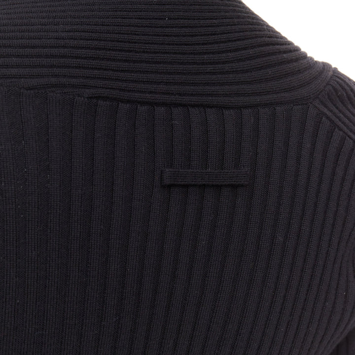 JEAN PAUL GAULTIER Vintage Maille Femme black wool cowl neck sweater L