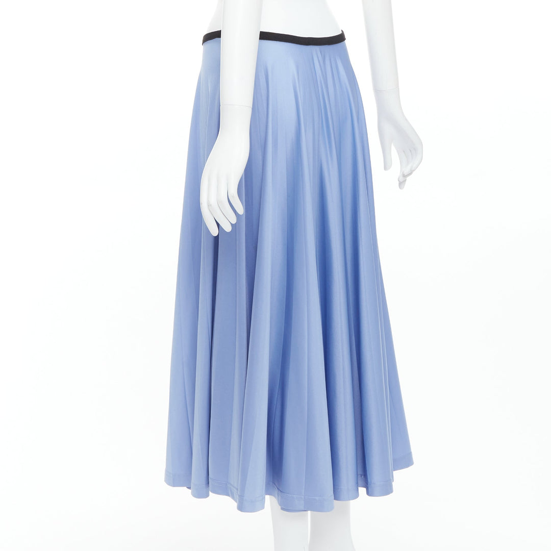 OLD CELINE Phoebe Philo sky blue pleated black waistband skirt FR34 XS