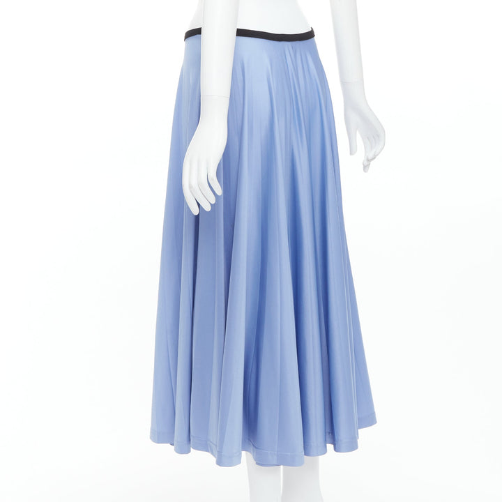 OLD CELINE Phoebe Philo sky blue pleated black waistband skirt FR34 XS